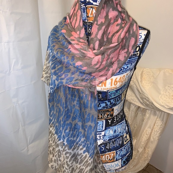 Long Multi Colored Scarf or Light Wrap as pictured - Picture 3 of 4